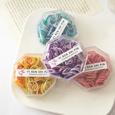 Girls Fashion Simple Solid Color Rubber Hair Tie 100piece-Pack