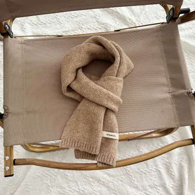 Kids Boys Girls Fashion Solid Color Knit Scarf with Letter Print