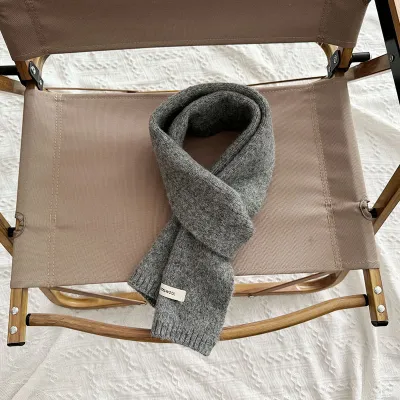 Kids Boys Girls Fashion Solid Color Knit Scarf with Letter Print