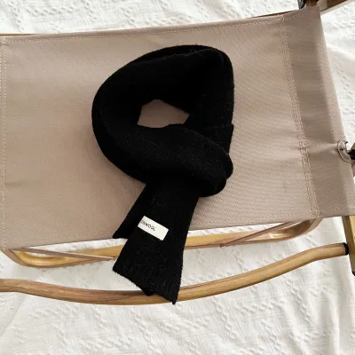 Kids Boys Girls Fashion Solid Color Knit Scarf with Letter Print