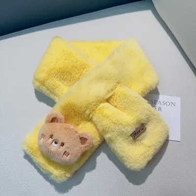 Kids Boys' And Girls' Fashion Cute Autumn Winter Plush Imitation Rabbit Hair Warm Scarf
