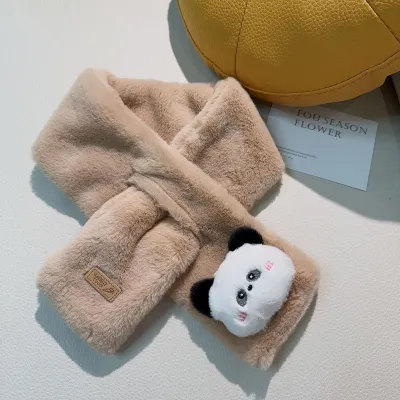 Kids Boys' And Girls' Fashion Cute Autumn Winter Plush Imitation Rabbit Hair Warm Scarf