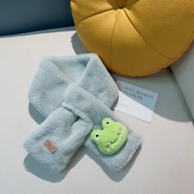 Kids Boys' And Girls' Fashion Cute Autumn Winter Plush Imitation Rabbit Hair Warm Scarf