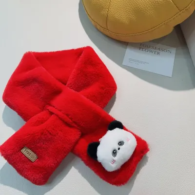 Kids Boys' And Girls' Fashion Cute Autumn Winter Plush Imitation Rabbit Hair Warm Scarf