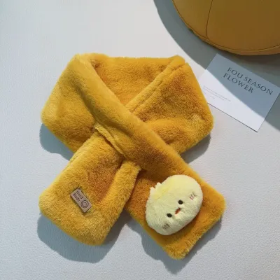 Kids Boys' And Girls' Fashion Cute Autumn Winter Plush Imitation Rabbit Hair Warm Scarf