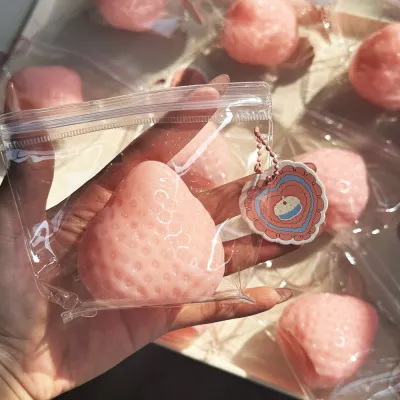 Oil Light Strawberry Soft Silicone Decompression Squishy Toy for Kids Grasp Training