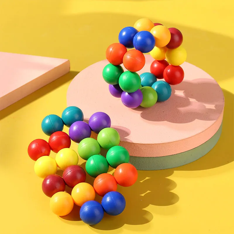 Puzzle Varied Beaded Multicolor 3D Decompression Stress Relief Fidget Ball for Kids