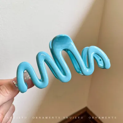 Women's Fashion Solid Wave Hair Grab Clip