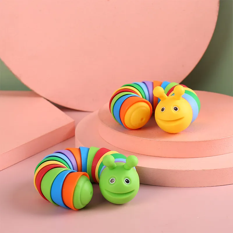 Fashion Creative Decompression Rainbow Caterpillar Plastic Kids Toys