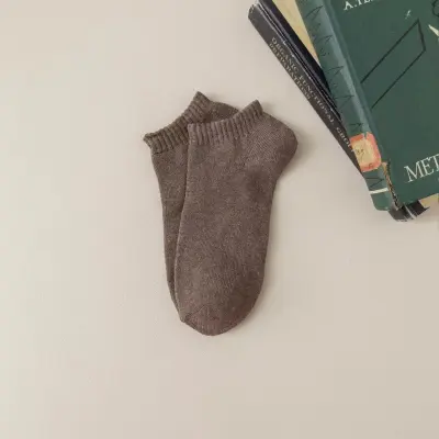 Men'S Fashion Casual Solid Color Short Thickened Cotton Socks