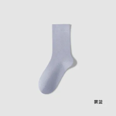 Women Fashion Casual Simple Spring Autumn Cotton Boneless Mid-Calf Socks