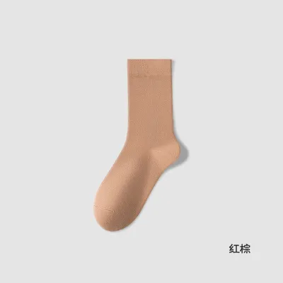 Women Fashion Casual Simple Spring Autumn Cotton Boneless Mid-Calf Socks