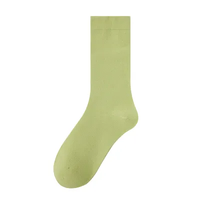 Women Fashion Casual Simple Spring Autumn Cotton Boneless Mid-Calf Socks