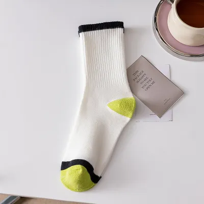 Fashion Casual Color Block Thin Mid-Calf Socks