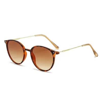 Fashion Retro Simple UV Protection Metal Round Frame Sunglasses