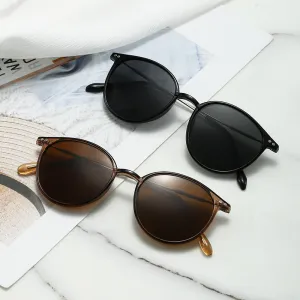 Fashion Retro Simple UV Protection Metal Round Frame Sunglasses