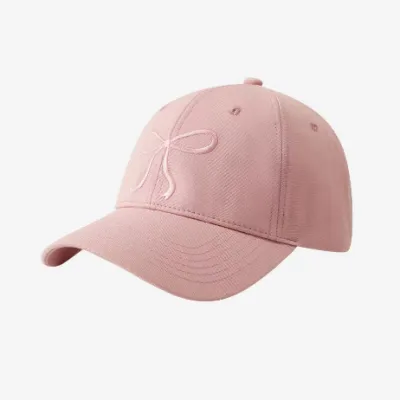Women Fashion Cute Solid Color Bowknot Embroidered Baseball Cap