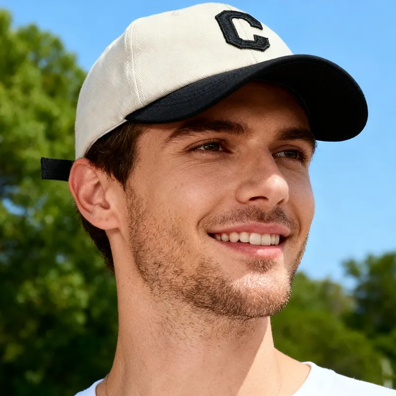 Fashion Casual Retro Simple Letter Patchwork Cotton Baseball Cap