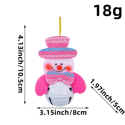 Cartoon Christmas Old Man Doll Holding Bells Tree Pendant