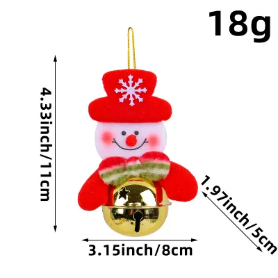 Cartoon Christmas Old Man Doll Holding Bells Tree Pendant