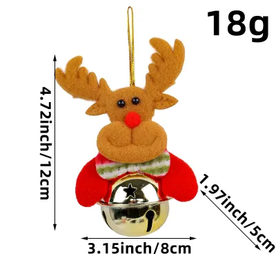 Cartoon Christmas Old Man Doll Holding Bells Tree Pendant