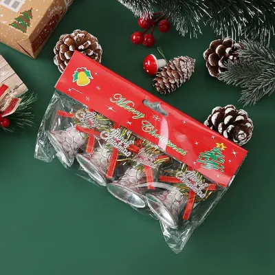 Fashion Christmas Bowknot Small Bell Pendant Christmas Tree Ornaments 4pcs-Pack