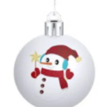 Modern Simplicity Christmas White Ball Printed Tree Decorative Pendant