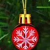Red Ball Painted Snowflake
