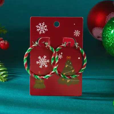 Women Fashion Christmas Color Distorted Sweet Cool Earrings