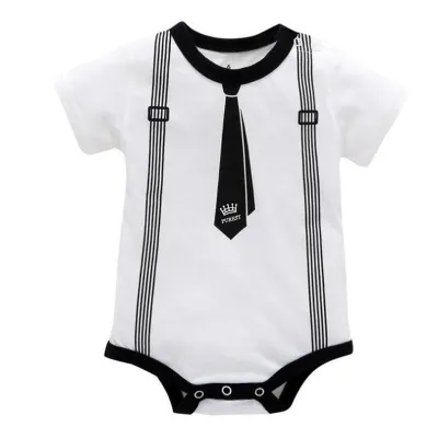 Kids Baby Boys Cute Printed Short-Sleeve Cotton Rompers
