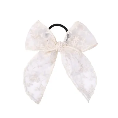 Girls Embroidered Lace Bow Hair Ring Small Fresh Duckbill Clip