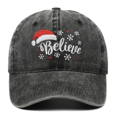 Christmas Snowflake Embroidery Baseball Hat