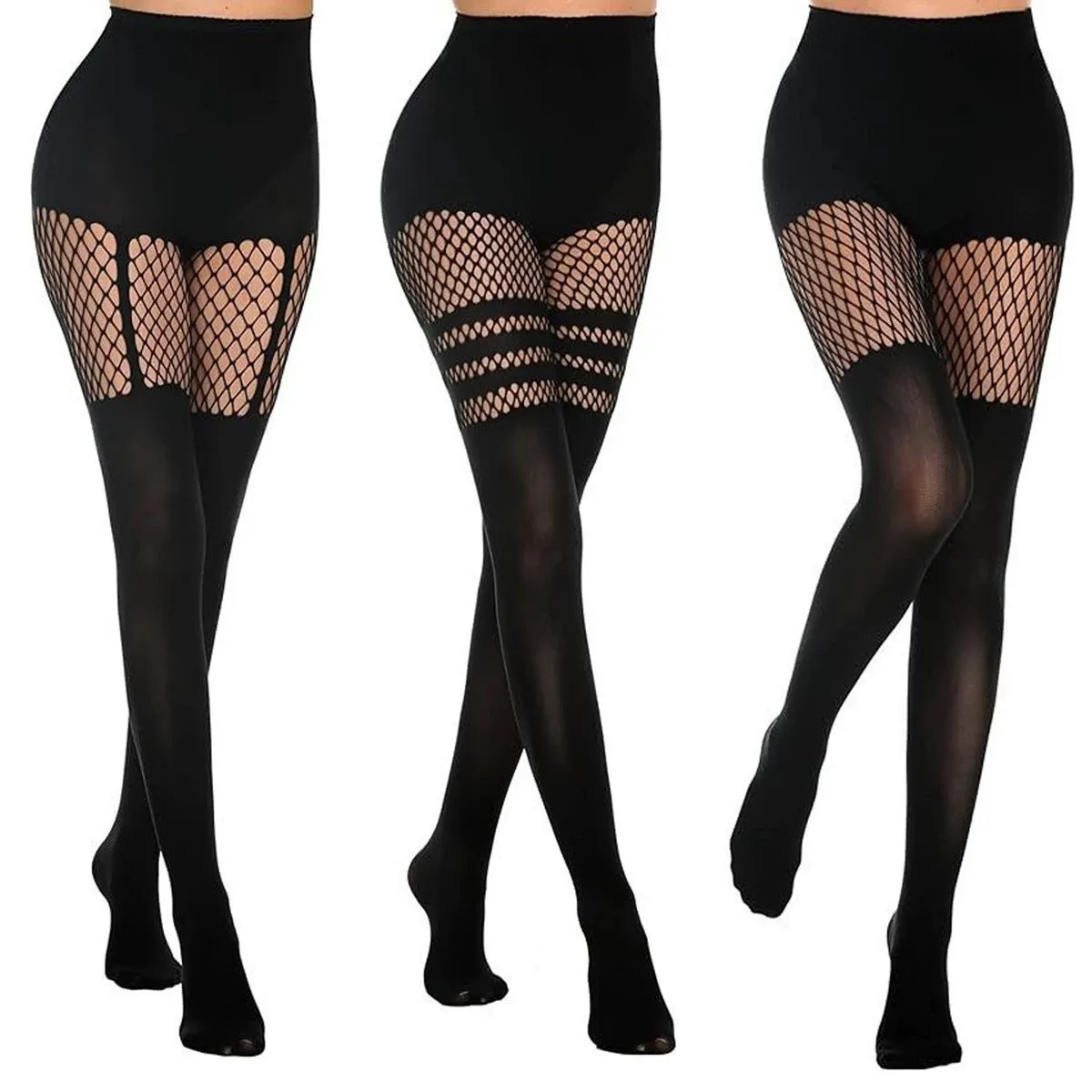 Women Sexy Black Fishnet Sheer Tights