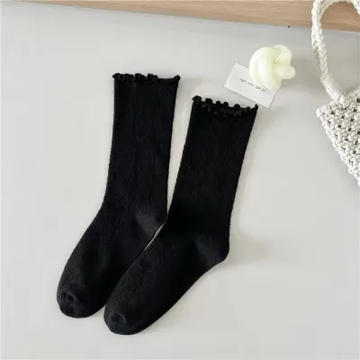 Women's Summer Thin Mid-Calf Stacked Socks Polyester Cotton