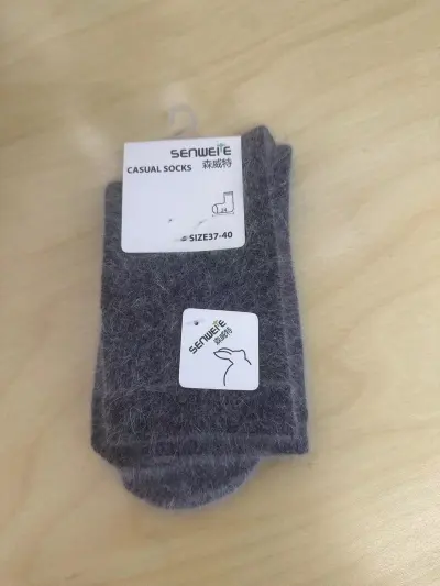 Autumn Winter Rabbit Fur Wool Socks Women Mid-Calf