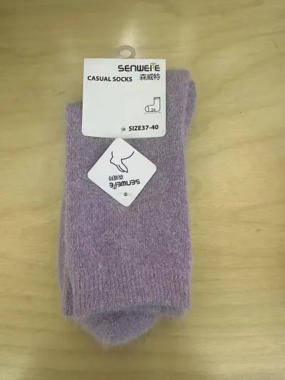 Autumn Winter Rabbit Fur Wool Socks Women Mid-Calf