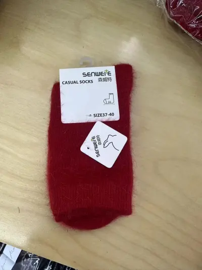 Autumn Winter Rabbit Fur Wool Socks Women Mid-Calf