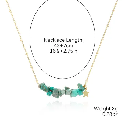 Women Bohemian Simple Crystal Stone Geometric Necklace