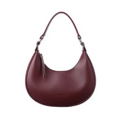 Fashion Women Portable Half Moon Shoulder Underarm Bag PU Street Trend Zipper Medium Soft