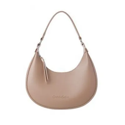 Fashion Women Portable Half Moon Shoulder Underarm Bag PU Street Trend Zipper Medium Soft