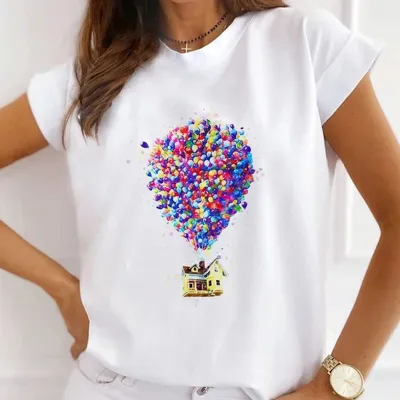 Christmas Gift Printed Women Short-Sleeved Casual Crewneck T-Shirt Lovable Fresh Sweet Loose Modal Pullover