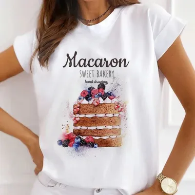 Christmas Gift Printed Women Short-Sleeved Casual Crewneck T-Shirt Lovable Fresh Sweet Loose Modal Pullover