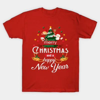 Short Sleeve Christmas Tree Santa Snowman T-Shirt Street Hipster