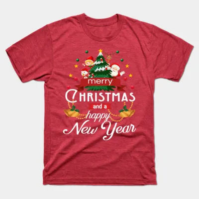Short Sleeve Christmas Tree Santa Snowman T-Shirt Street Hipster
