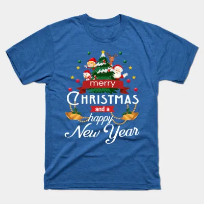Short Sleeve Christmas Tree Santa Snowman T-Shirt Street Hipster