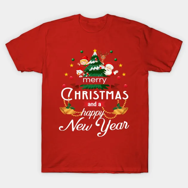 Short Sleeve Christmas Tree Santa Snowman T-Shirt Street Hipster