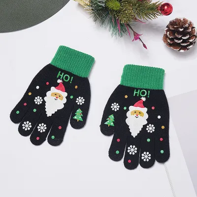 Christmas Autumn Winter Adult Children Cold-Proof Warm Knitted Touch Screen Wool Gloves