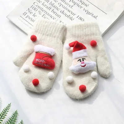 Christmas Kids Women Knitted Mittens Fresh And Sweet Party Gloves