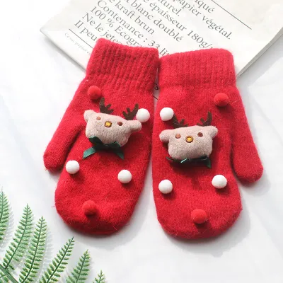 Christmas Kids Women Knitted Mittens Fresh And Sweet Party Gloves