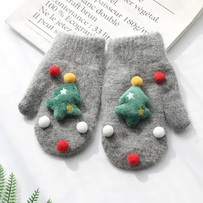 Christmas Kids Women Knitted Mittens Fresh And Sweet Party Gloves